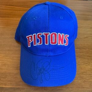 Blue Pistons Cap with Red Lettering
